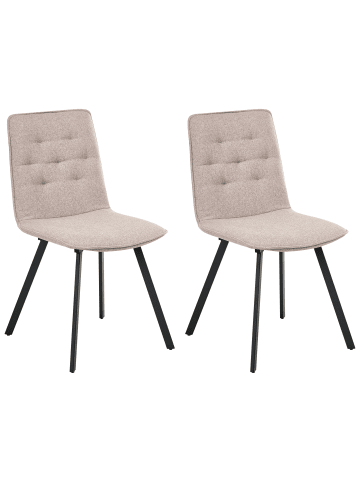 Beliani 2er-Set Esszimmerstuhl CARVER in Braun