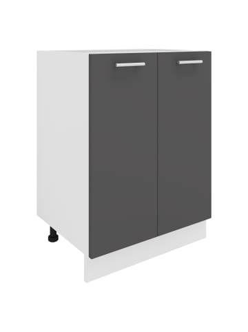 VCM  Küchenschrank B 60 cm Unterschrank Drehtüren Esilo in Weiß / Anthrazit