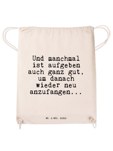 Mr. & Mrs. Panda Stofftasche Und manchmal ist aufgeben... mit Sp... in Creme