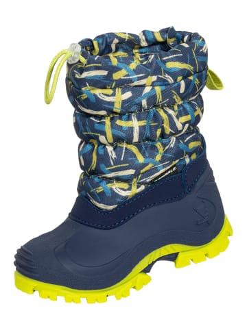 Spirale Kinder-Winterstiefel Sydney-Printed gefüttert in blau/bunt-kombi