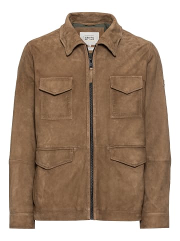 Camel Active Leder Blouson mit Liegekragen in Braun