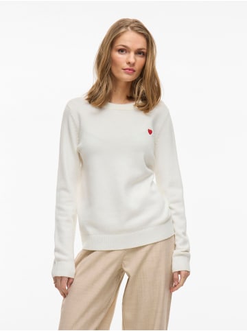 Vila Strickpullover in White Alyssum