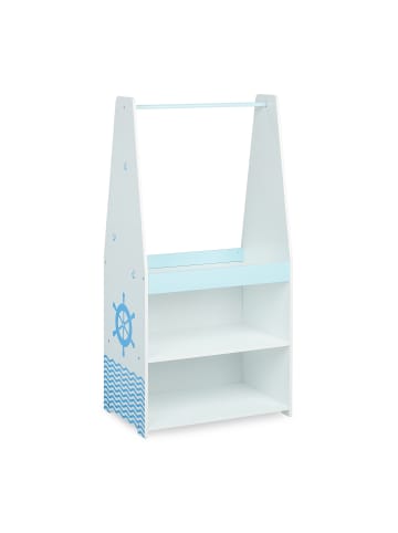 relaxdays Kinderkleiderständer "Seefahrt" in Blau/ Weiß - (B)60 x (H)120 x (T)40 cm