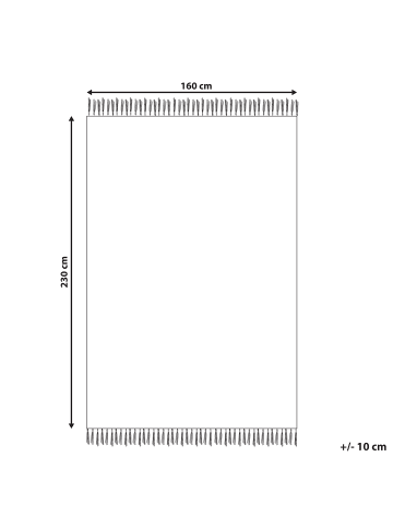 Beliani Kurzflor KHONOMA in Beige - (W) 160 x (L) 230 cm