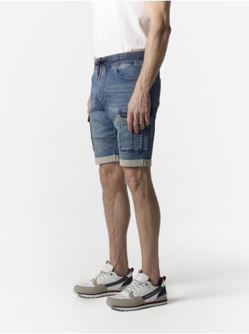 KOROSHI Kurze jogger-jeans-strick-cargo-regular in blau