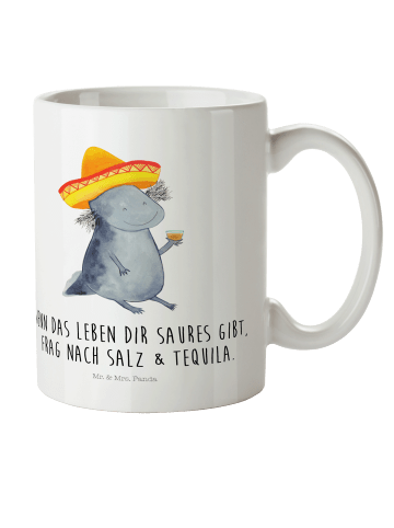 Mr. & Mrs. Panda Mehrwegbecher Axolotl Tequila mit Spruch in Weiß