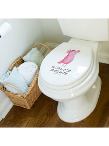Mr. & Mrs. Panda Toilettendeckel Axolotl Glücklich mit Spruch in Weiß