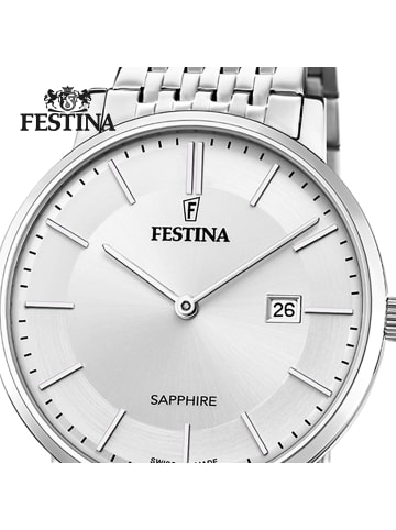 Festina Analog-Armbanduhr Festina Swiss Made silber mittel (ca. 39mm)