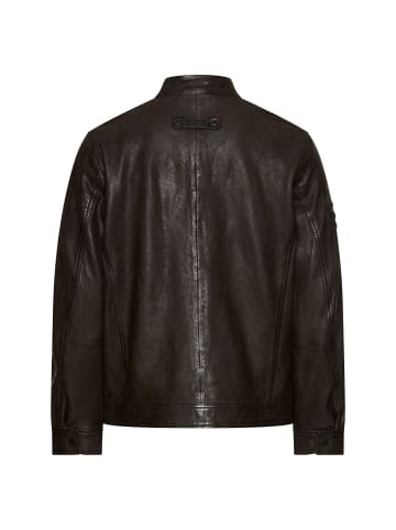 Camel Active Biker Lederjacke mit Innentaschen in Dunkelbraun