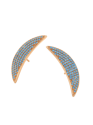 faina Women Stud Earrings in Rose Gold Turquoise