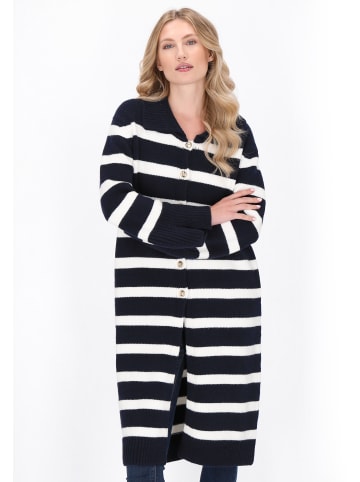 DreiMaster Women Cardigan in dark navy offwhite