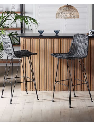 Beliani 2-tlg Barhocker CASSITA in Schwarz