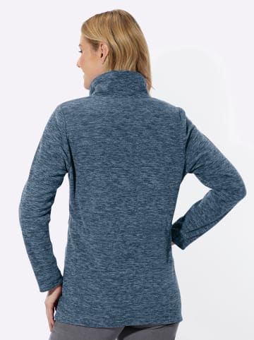 Sieh an! Fleece-Jacke in dunkelblau-bleu-meliert