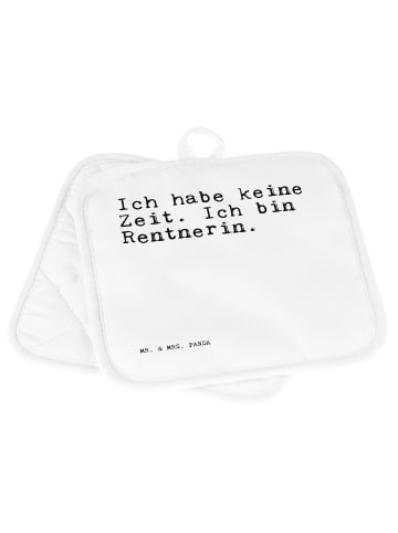 Mr. & Mrs. Panda 2er Set Topflappen  Ich habe keine Zeit.... mit... in Weiß