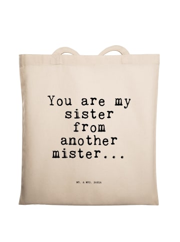 Mr. & Mrs. Panda Tragetasche You are my sister... mit Spruch in Creme