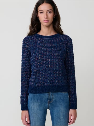 KOROSHI Damen Chenille Strick Herzen Jersey in blau