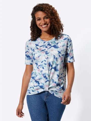 WITT WEIDEN Kurzarm-Shirt in ecru-jeansblau-bedruckt