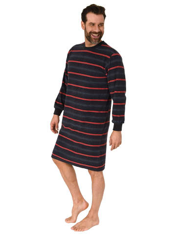 NORMANN Frottee Nachthemd langarm Bündchen - 81140 in rot1