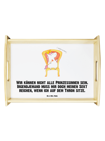 Mr. & Mrs. Panda Holztablett Einhorn Prinzessin mit Spruch in Weiß