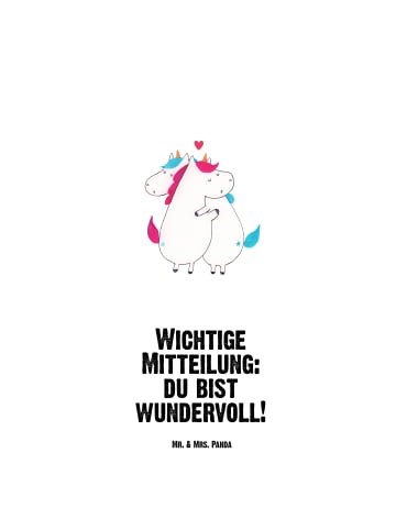 Mr. & Mrs. Panda Mehrwegflasche Einhorn Mitteilung mit Spruch in Weiß