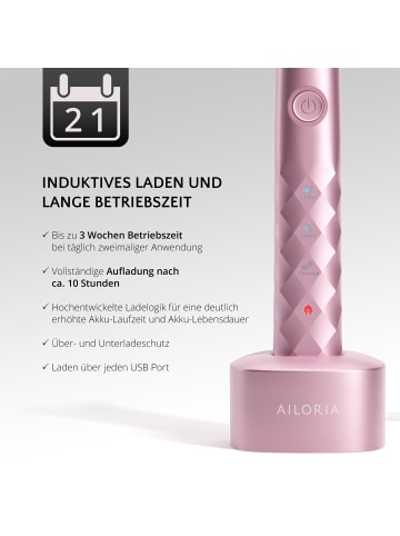 Ailoria SHINE BRIGHT USB-SONIC TOOTHBRUSH Sommer-Edition in rosa