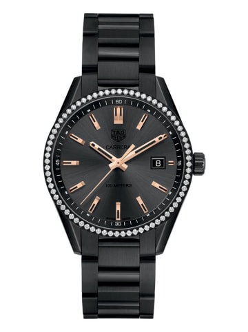 Tag Heuer Damenuhr Schwarz, Modell: Carrera WAR1115.BA0602