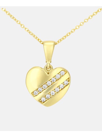 Vanlere Halskette mit Anhänger aus 375 Gelbgold mit Zirkonia Herz-Design