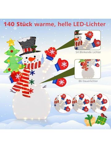 COSTWAY LED Weihnachtsdeko Schneemann in Bunt