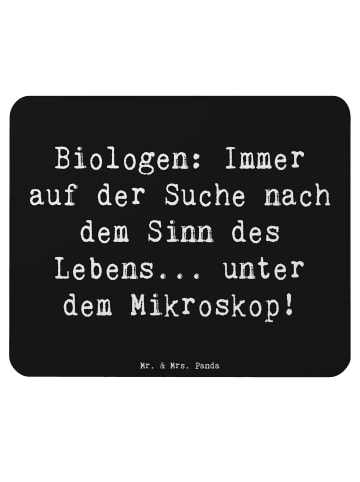 Mr. & Mrs. Panda Mouse Pad Spruch Biologin Mikroskop mit Spruch in Schwarz