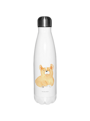 Mr. & Mrs. Panda Thermosflasche Corgie ohne Spruch in Weiß