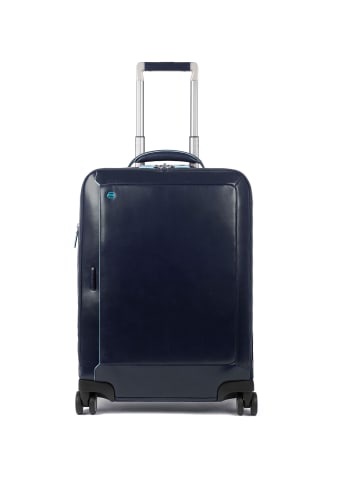 Piquadro Blue Square 4-Rollen Kabinentrolley Leder 55 cm Laptopfach in night blue