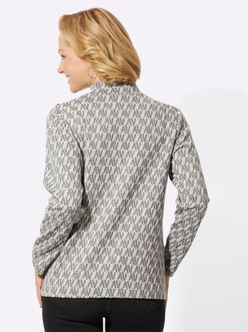 WITT WEIDEN Jacquard-Shirt in hellgrau-schwarz-gemustert
