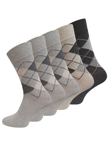 Cotton Prime® 10 Paar Socken mit KARO Muster in Beigetöne