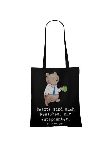Mr. & Mrs. Panda Shopping Tasche Beamtin Entspannt mit Spruch in Schwarz