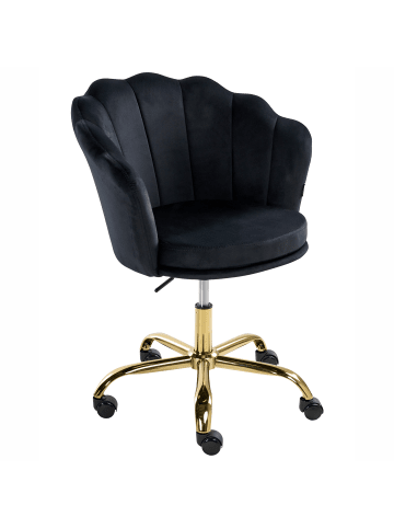 Beliani Bürostuhl MONTICELLO in Schwarz/Gold - (W) 60 x (H) 79 x (L) 60 cm
