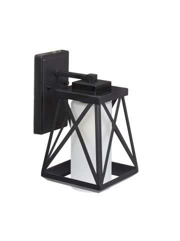 relaxdays Außenlampe in Schwarz/ Weiß - (B)17,5 x (H)32 x (T)22 cm