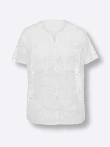 Sieh an! Kurzarm-Bluse in weiß
