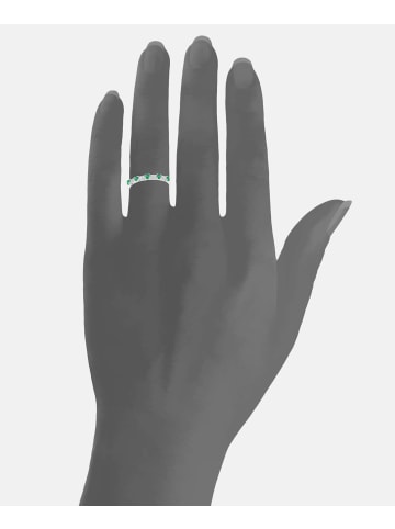 Diamant L'éternel Eternity-Ring aus 375 Weißgold mit 0.17 Karat Diamant mit Smaragd