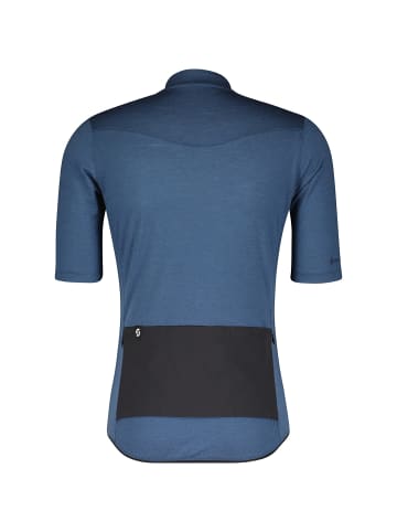 SCOTT M GRAVELMERINO S/SL SHIRT in Blau