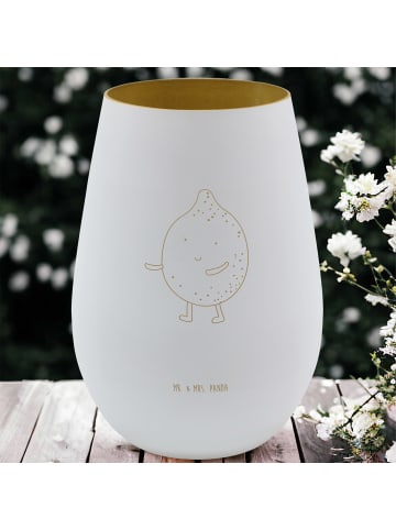 Mr. & Mrs. Panda Gold Windlicht Beste Freunde Zitrone mit Spruch in Weiß