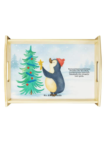 Mr. & Mrs. Panda Küchentablett Pinguin Weihnachtsbaum Design mit... in Weiß