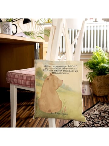 Mr. & Mrs. Panda shopping bag Bär Schulterblick Design mit Spruch in Weiß