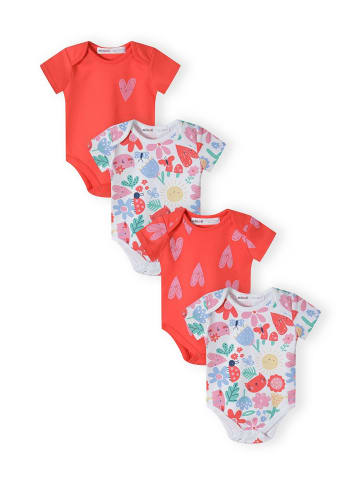 Minoti 4tlg. Set: Kurzarmbody 16mbaby 10 in rot