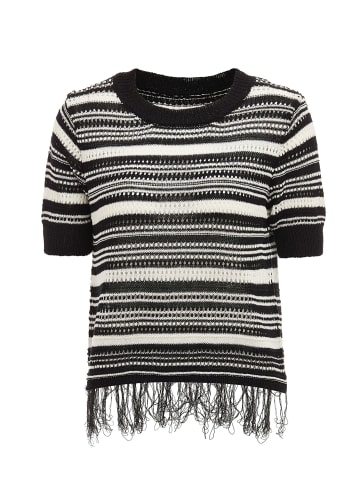 esha Strickpullover in Schwarz Wollweiss
