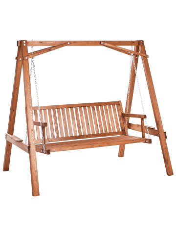 Beliani Gartenschaukel FICARELLA in Braun - (W) 203 x (H) 186 x (L) 132 cm