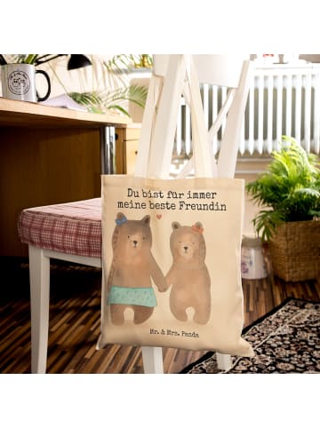 Mr. & Mrs. Panda Tasche Bär Freundin Design mit Spruch in Weiß