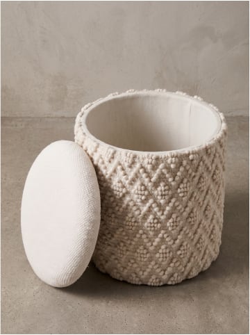KADIMA DESIGN Sitzhocker mit Noppenstruktur, Stoff, handgefertigt, Boho
