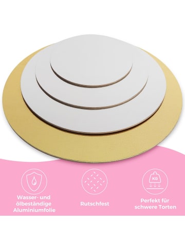 Wenburg Wenburg Premium Tortenunterlagen 4er-Set - Gold & Siber