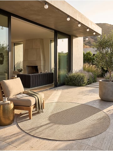KADIMA DESIGN Teppich Outdoor VIGOLENO modern Uni Wohnzimmer Schlafzimmer in Sand