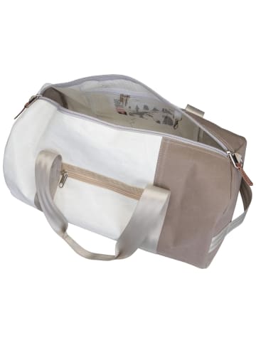 360 grad Sporttasche Pirat in Weiß/Persenning Taupe/Grau/Bei